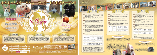 実績　チラシデザイン・印刷　新聞折込　Ｂ4サイズ　両面カラー印刷　オープンチラシ